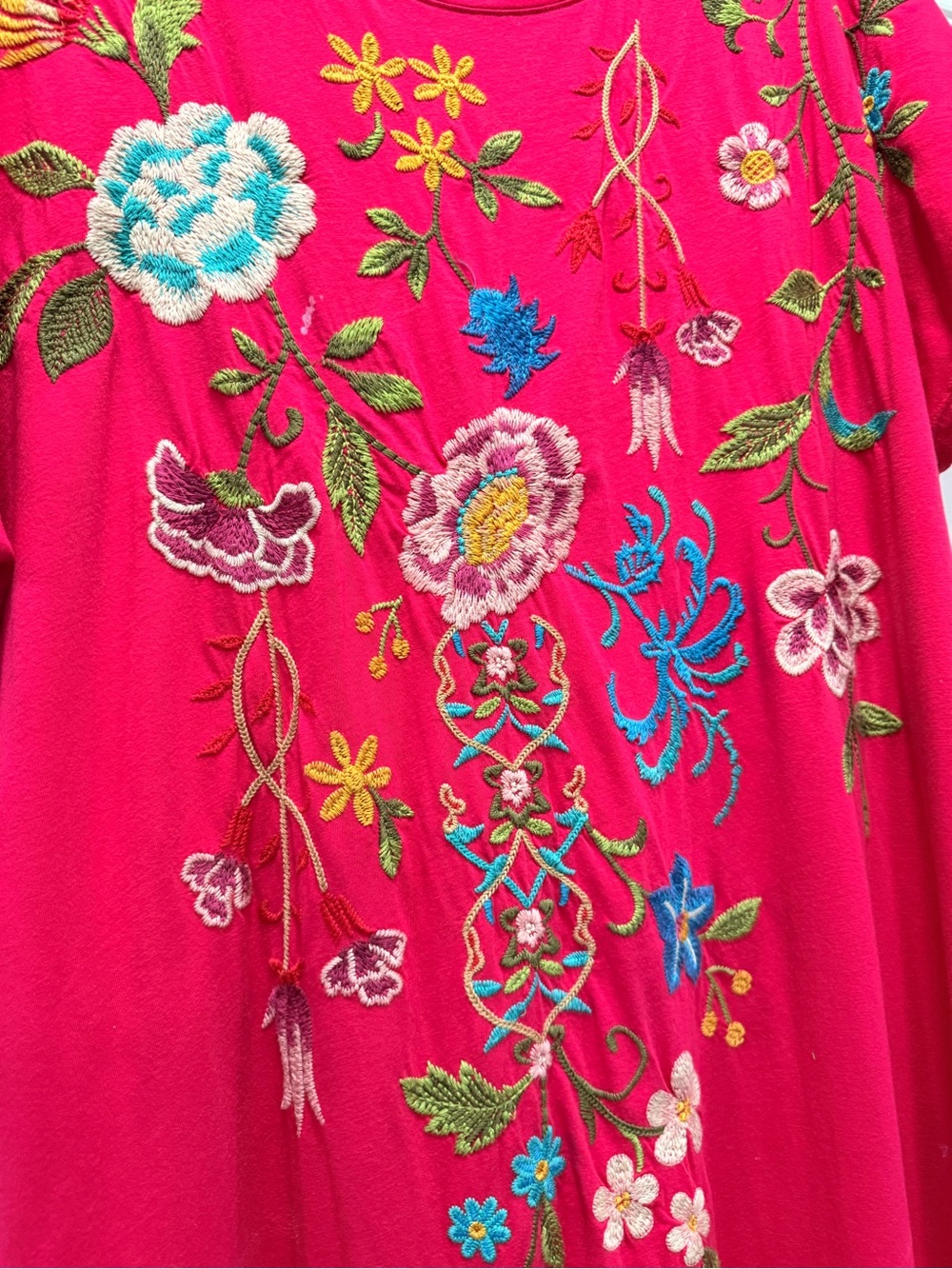 Johnny Was Fuchsia Embroidered SHERI RELAXED KNIT DRESS Maxi XL. - Picture 8 of 13